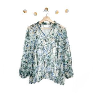 Christy Lynn Karla Blouse in Bluebell Floral Pleated Pleats